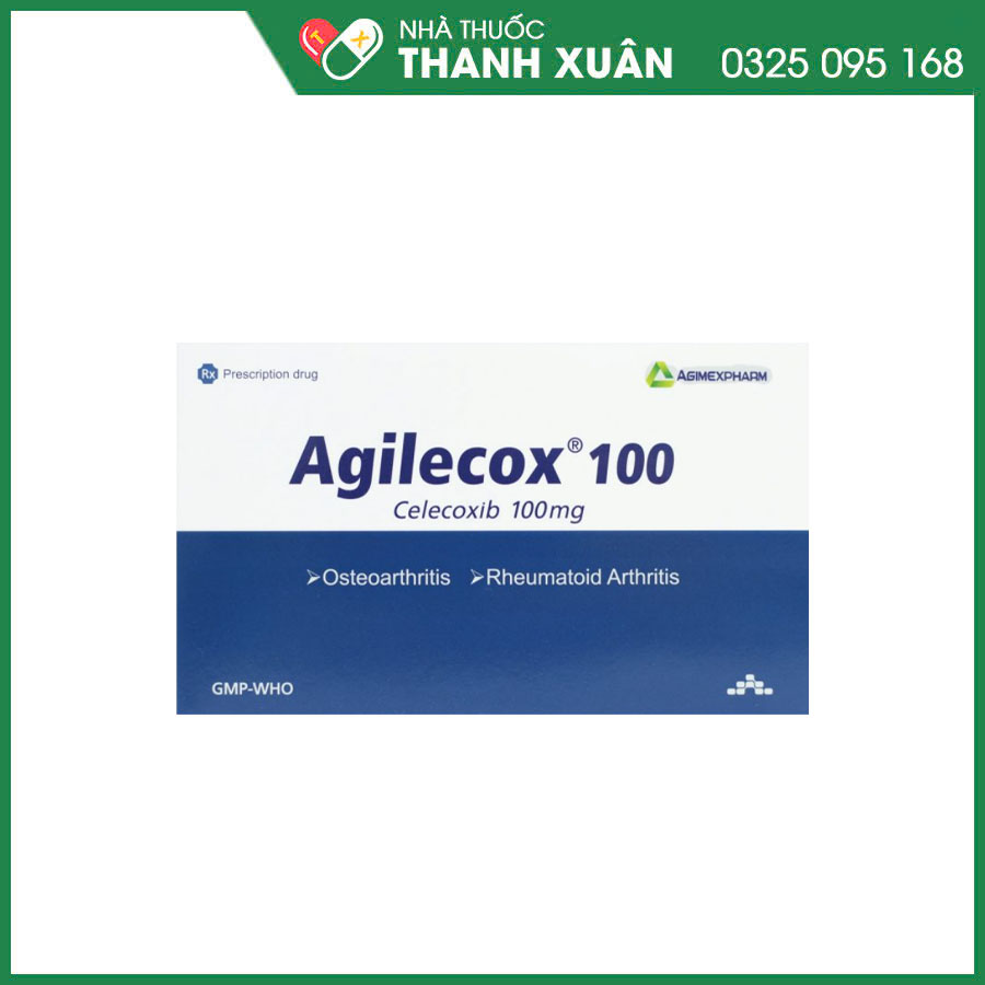 Agilecox 100 thuốc điều trị thoái hóa khớp, giảm đau răng,  bệnh polyp và thống kinh nguyên phát